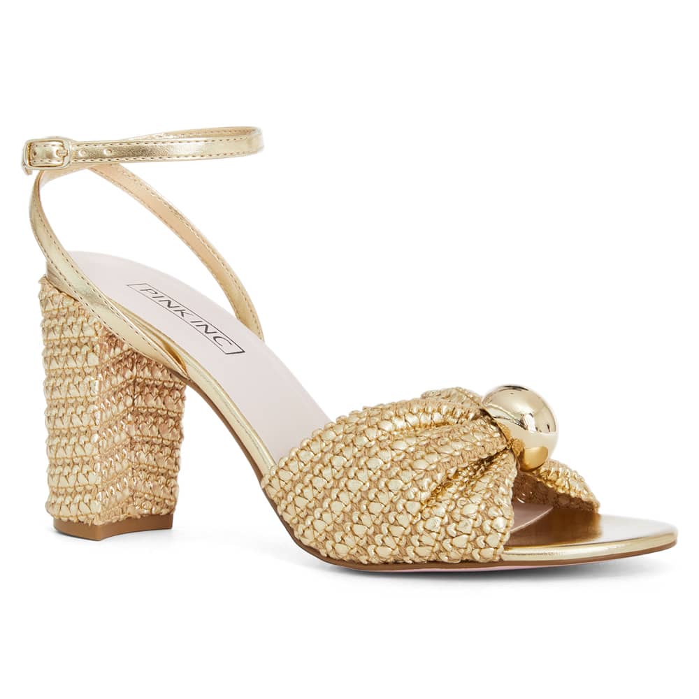 Heiress Heel in Gold Fabric