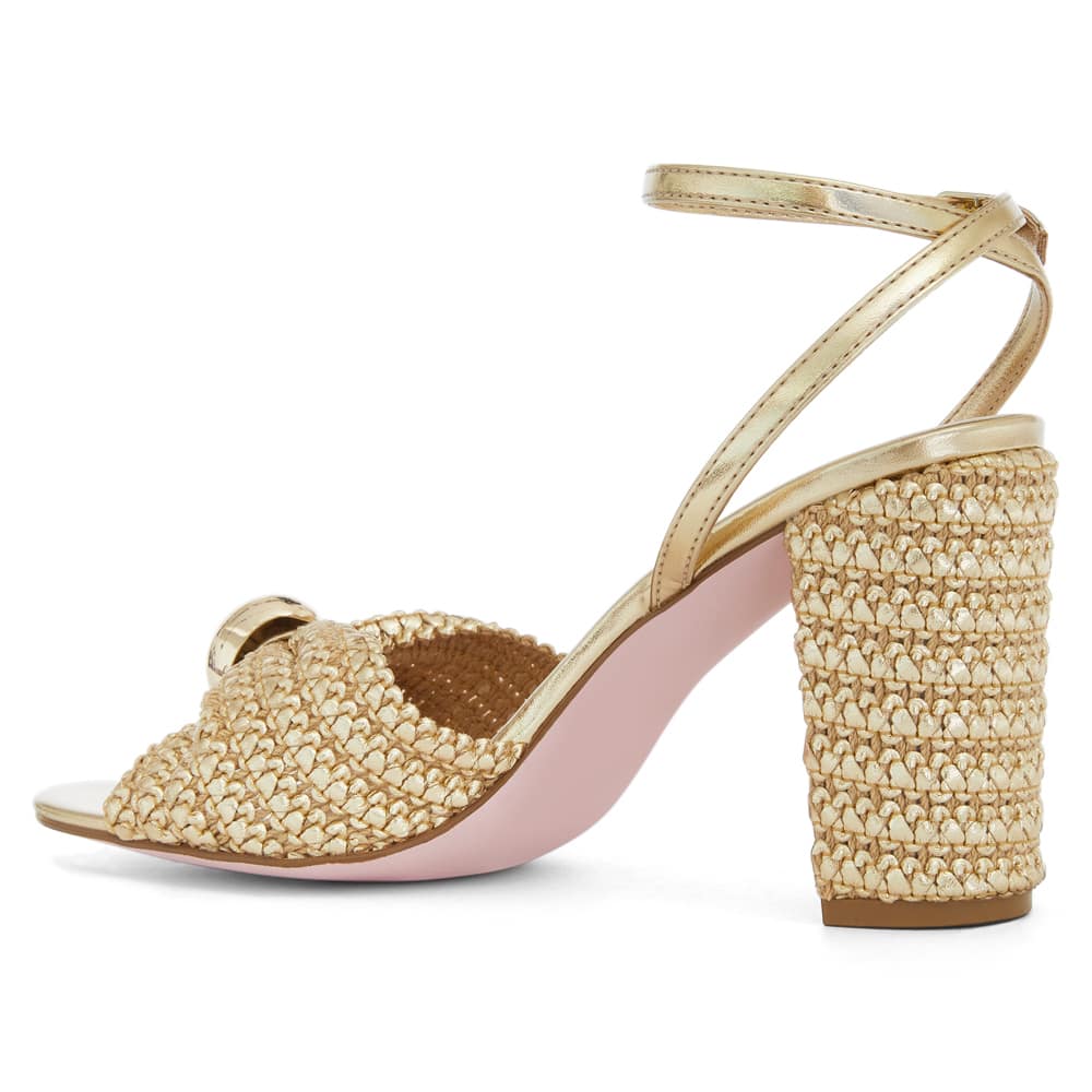 Heiress Heel in Gold Fabric