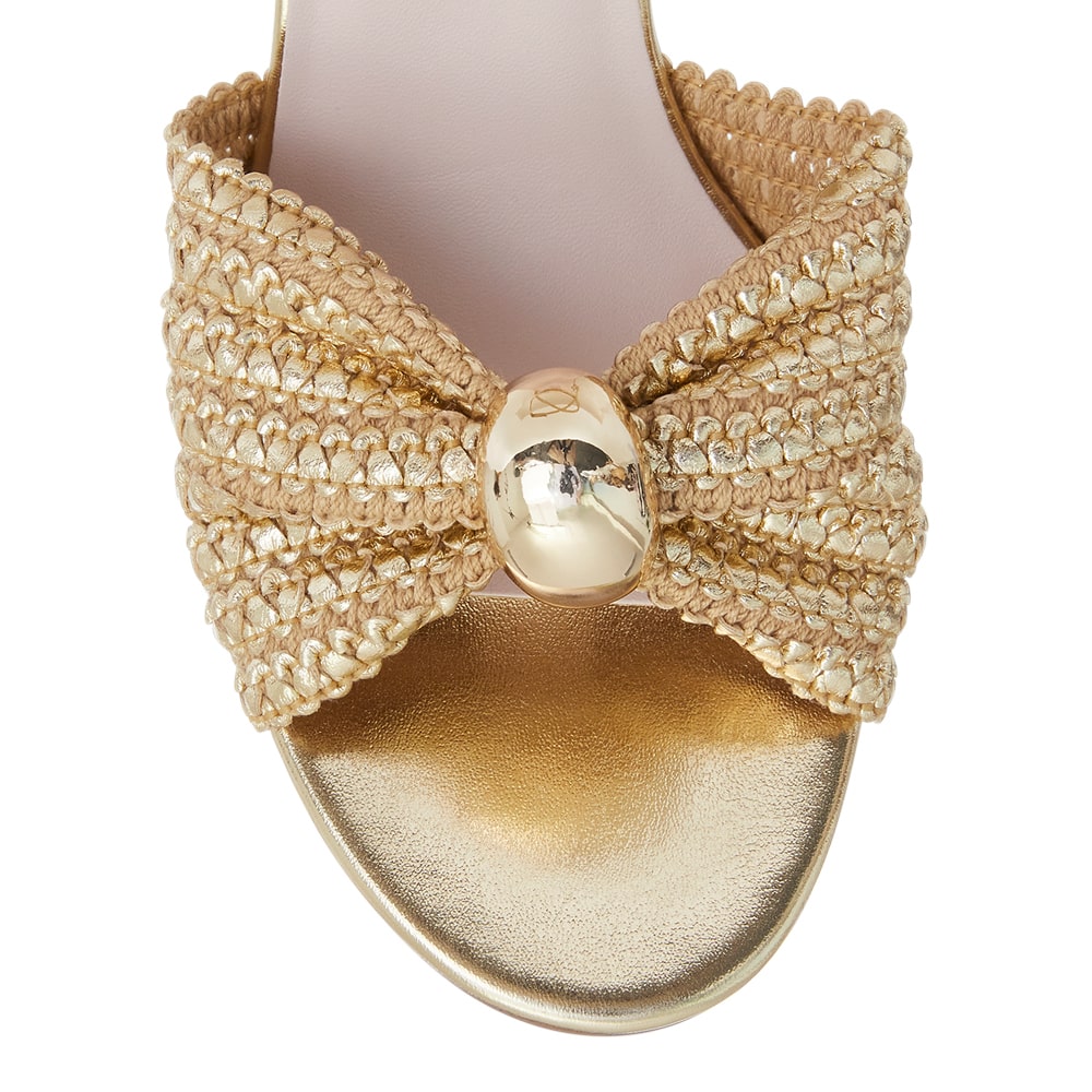 Heiress Heel in Gold Fabric