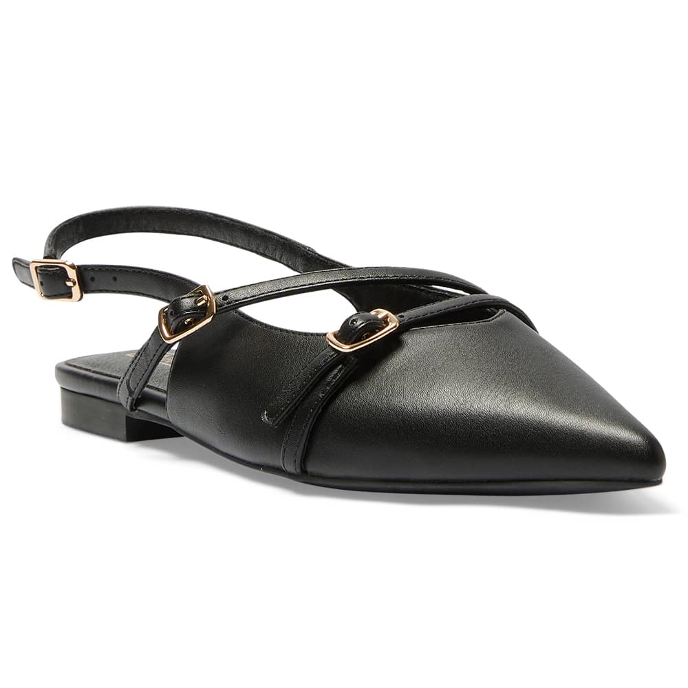 Inherit Ballet Flat in Black Smooth