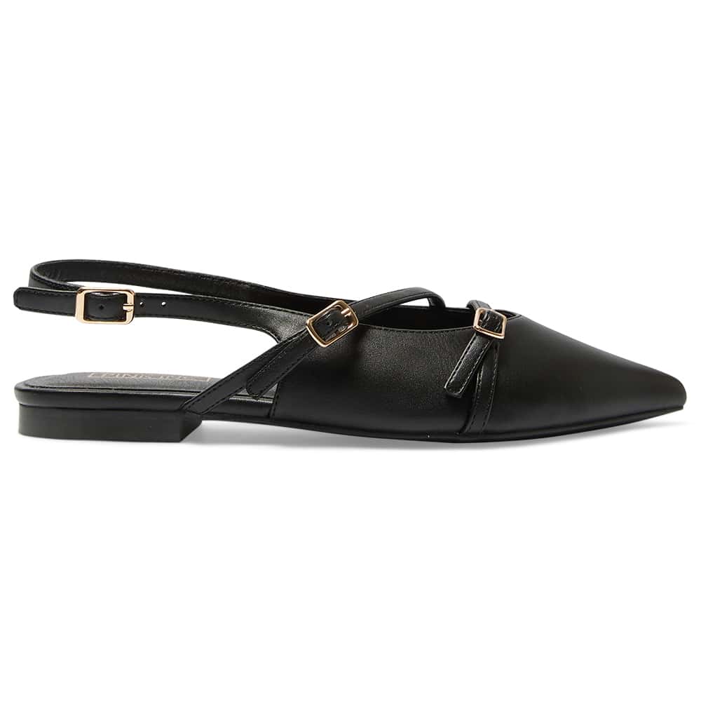Inherit Ballet Flat in Black Smooth