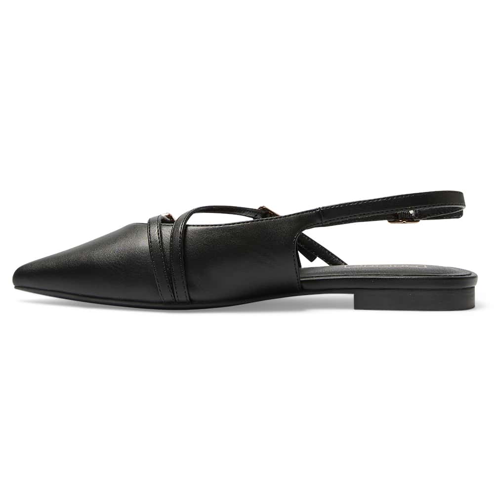 Inherit Ballet Flat in Black Smooth
