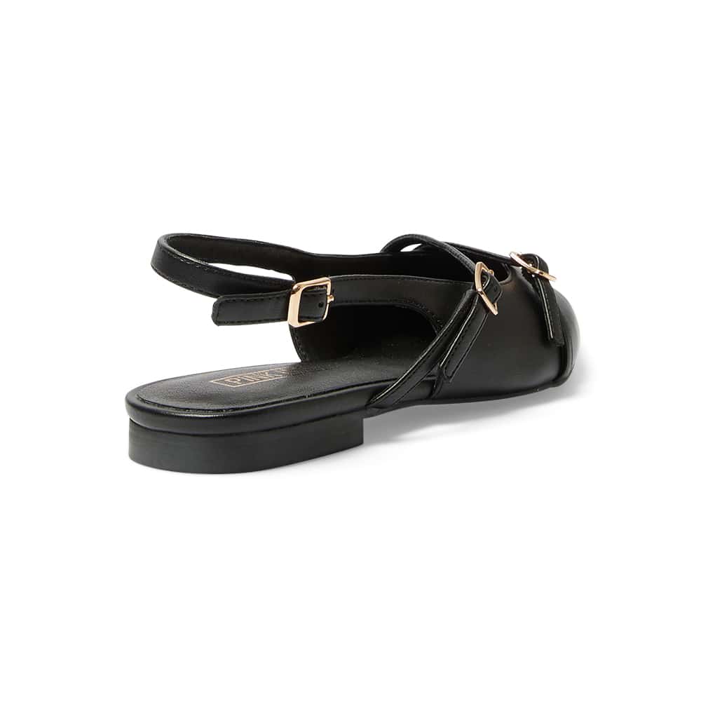 Inherit Ballet Flat in Black Smooth