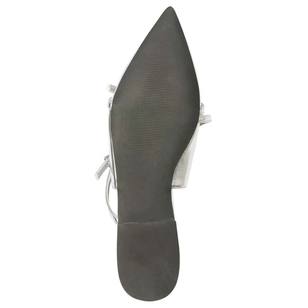 Inherit Ballet Flat in Silver Metallic Smooth