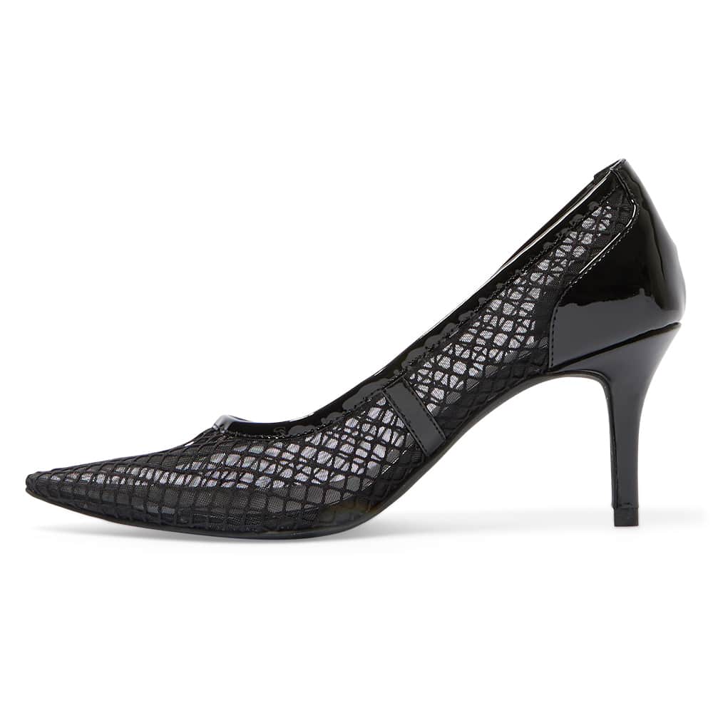 Province Heel in Black Mesh