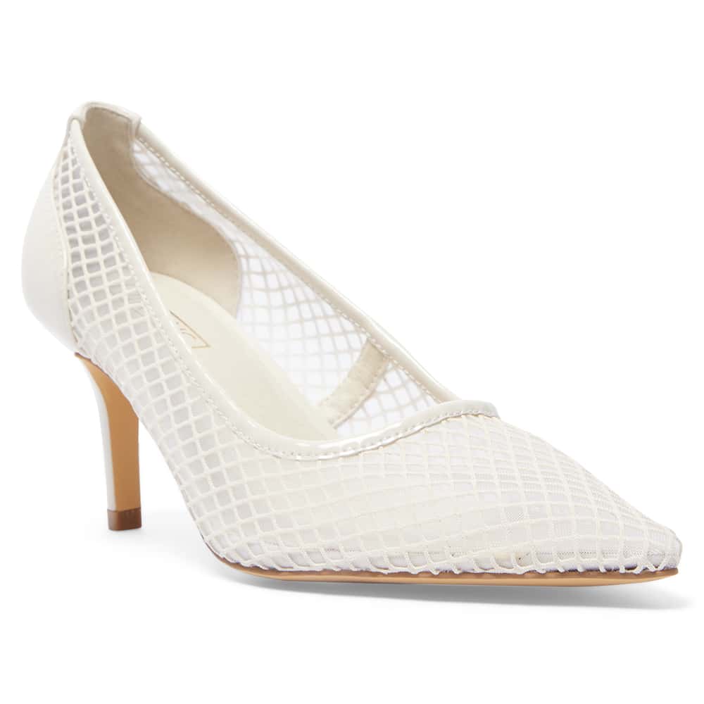 Province Heel in Cream Mesh