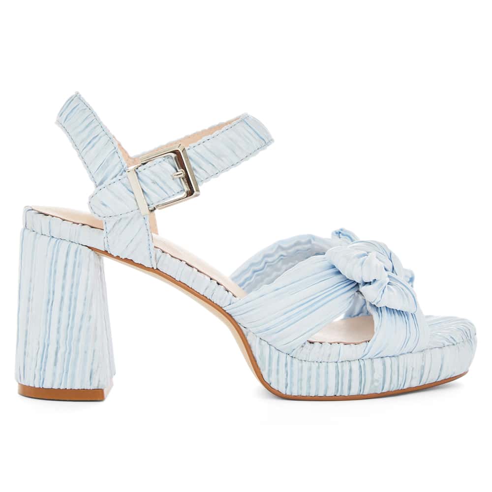 Sherbet Heel in Pale Blue Pleat