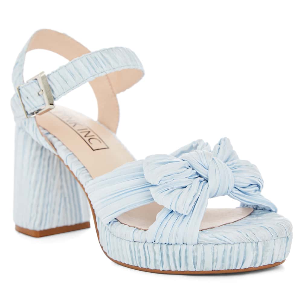 Sherbet Heel in Pale Blue Pleat