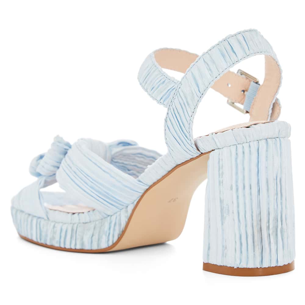 Sherbet Heel in Pale Blue Pleat