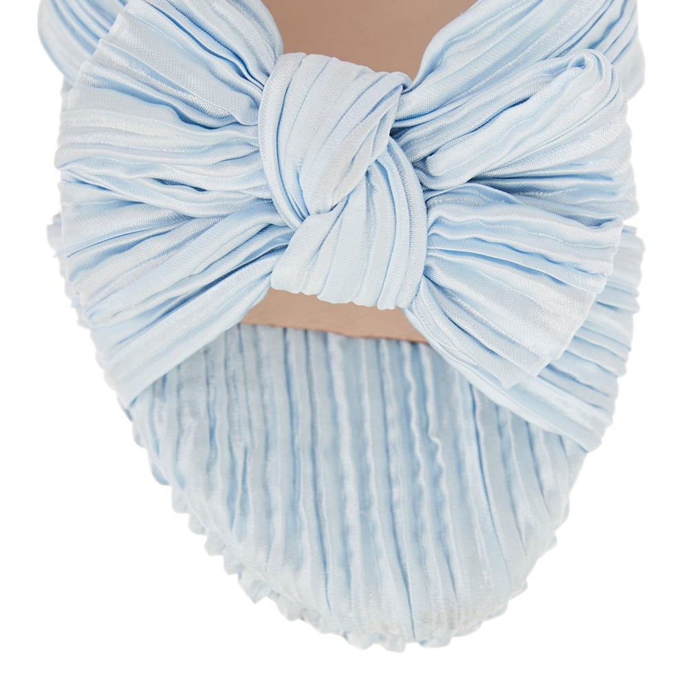 Sherbet Heel in Pale Blue Pleat