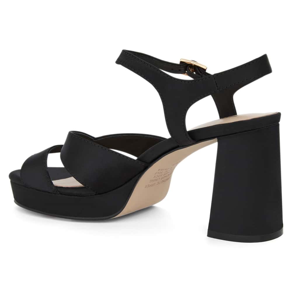 Skylar Heel in Black Satin