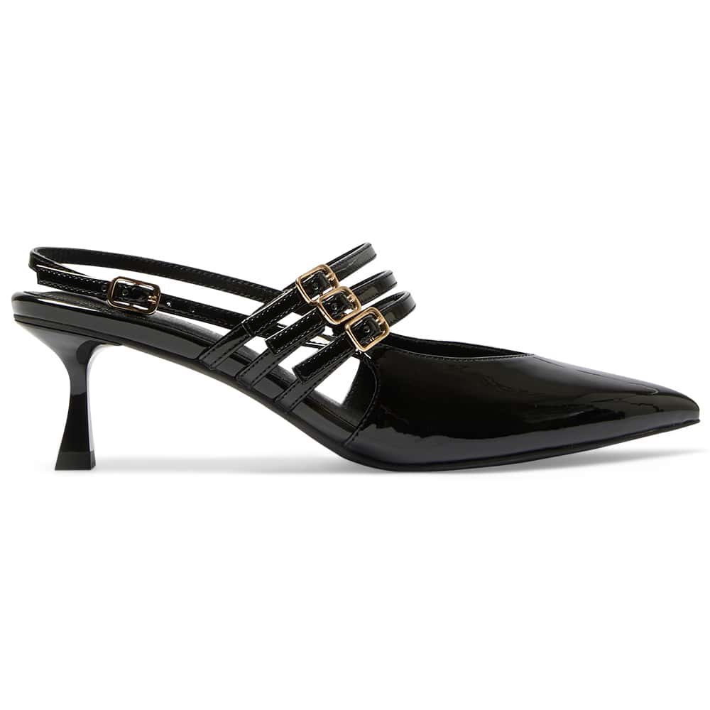 Stacey Heel in Black Patent