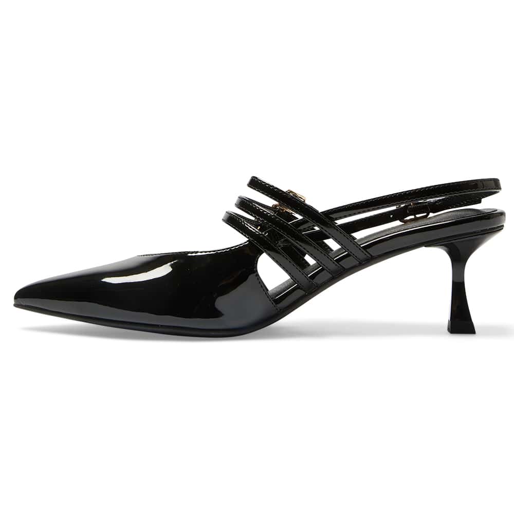 Stacey Heel in Black Patent