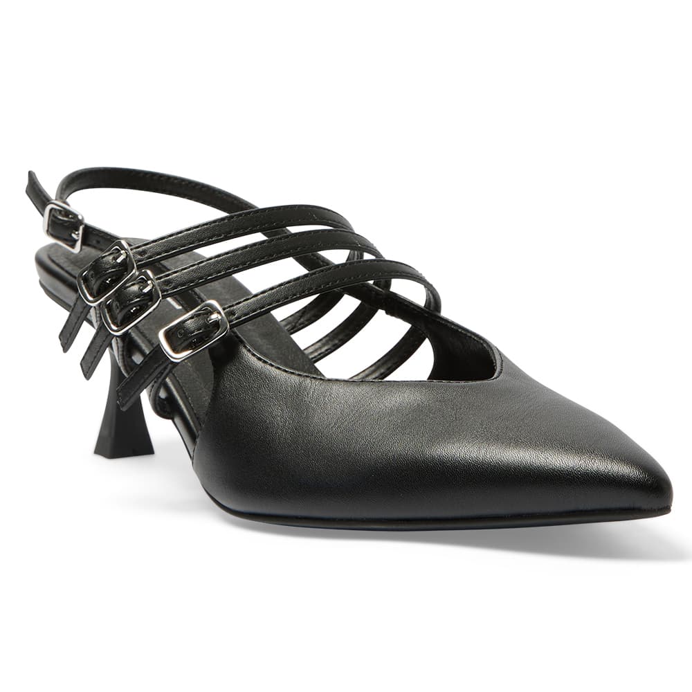 Stacey Heel in Black Smooth