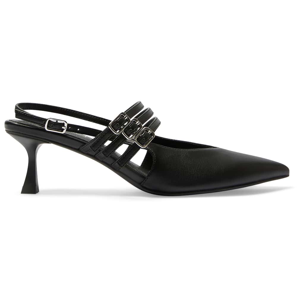 Stacey Heel in Black Smooth