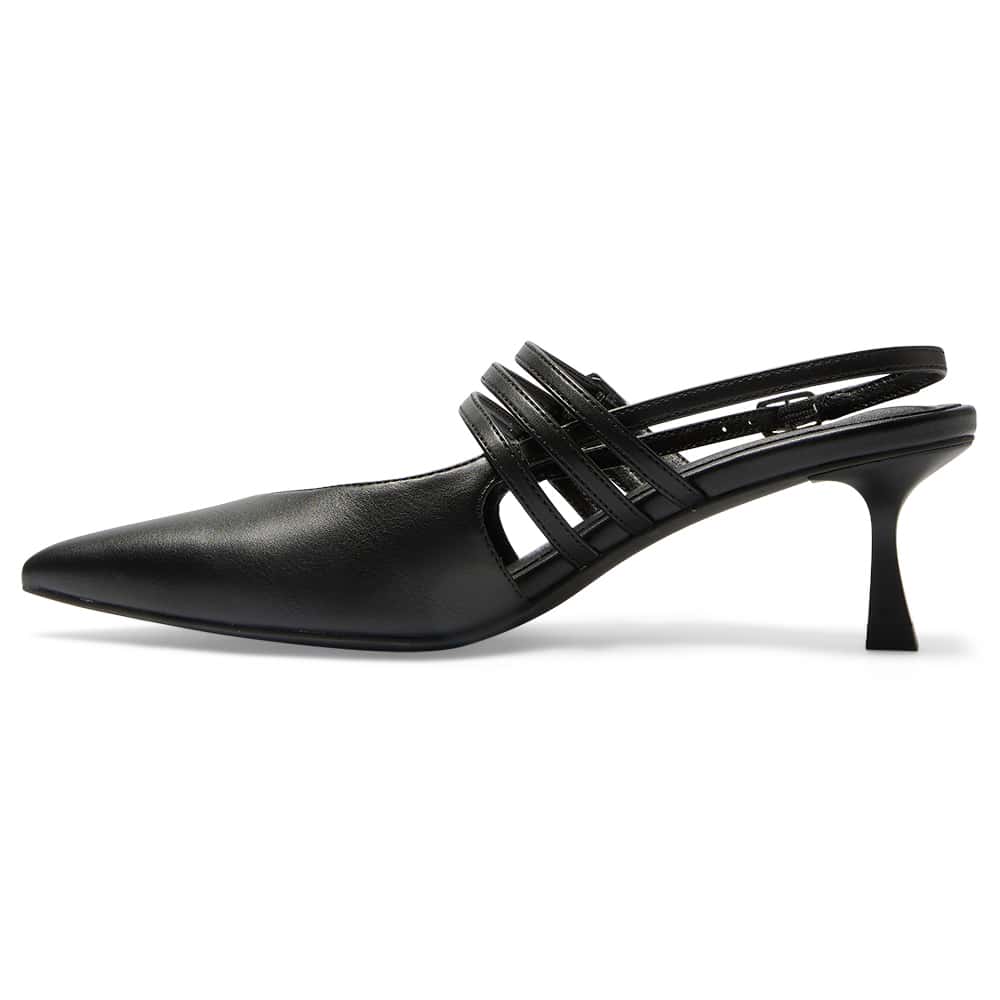 Stacey Heel in Black Smooth