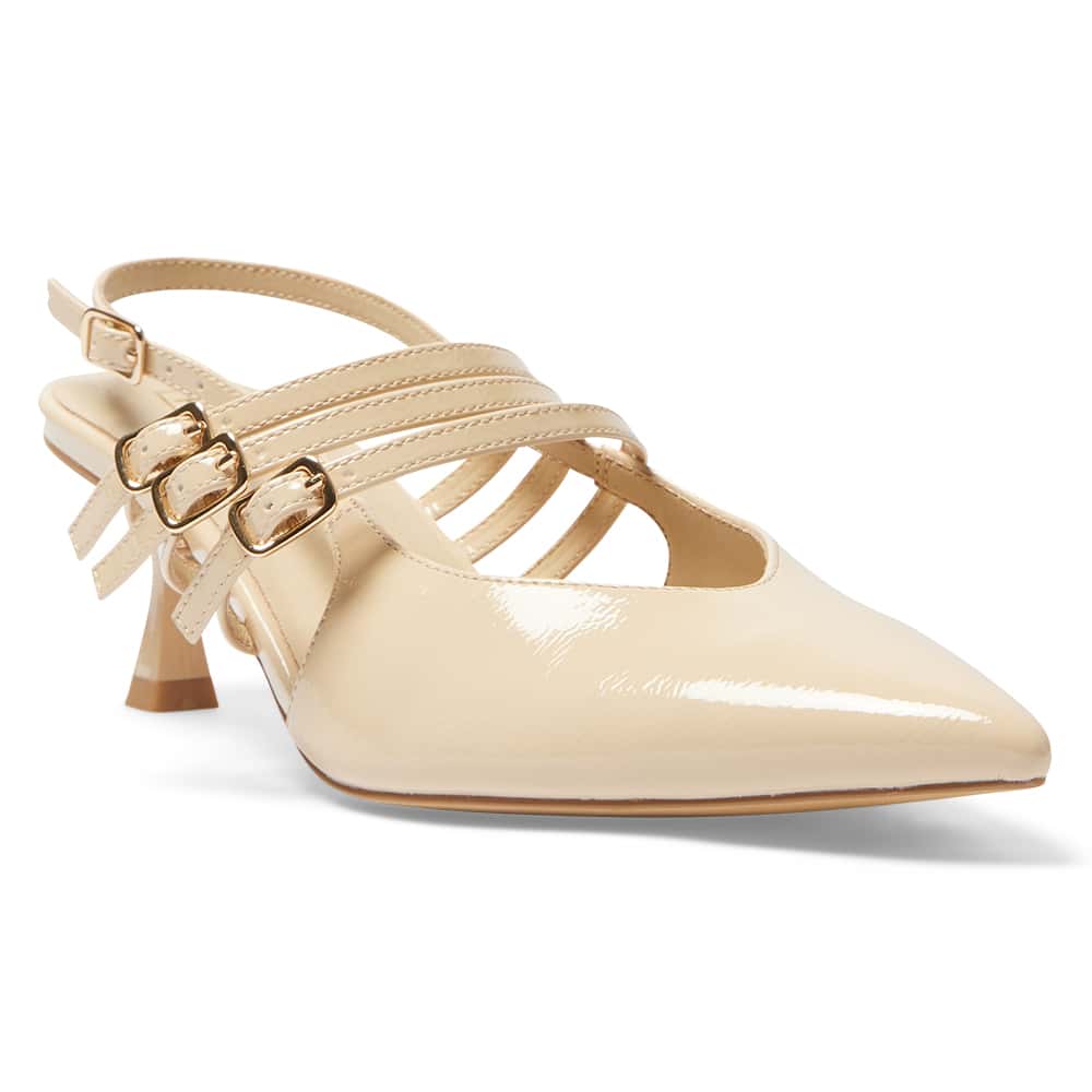 Stacey Heel in Nude Patent