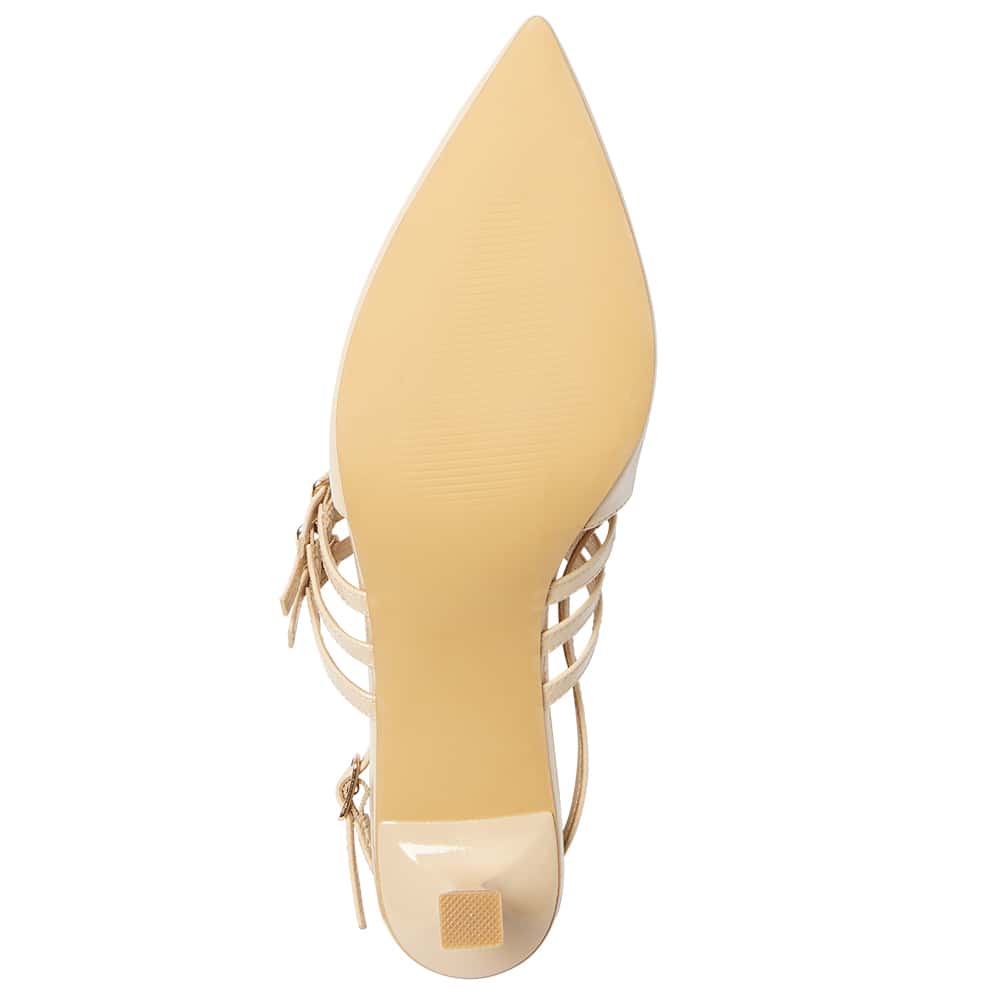 Stacey Heel in Nude Patent