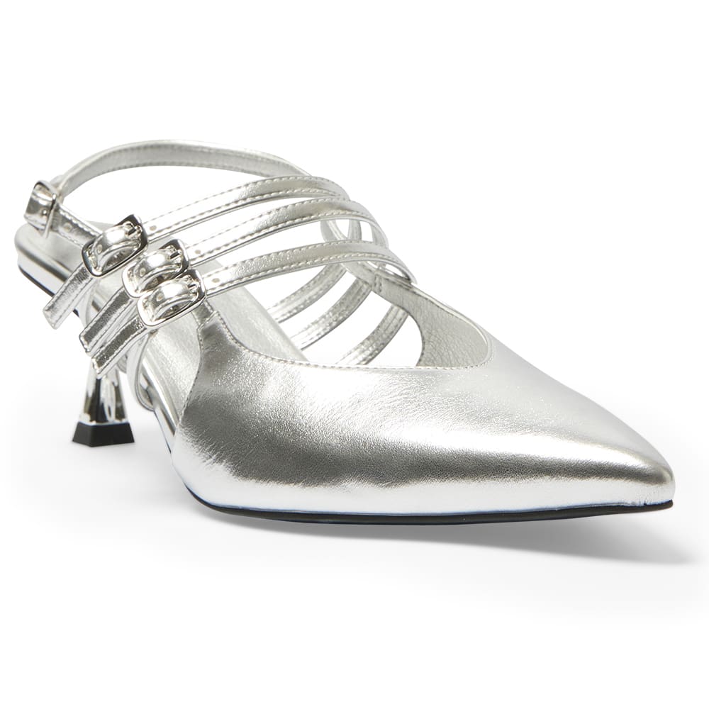 Stacey Heel in Silver Metallic
