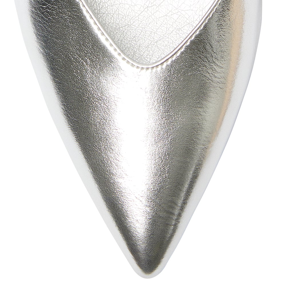 Stacey Heel in Silver Metallic