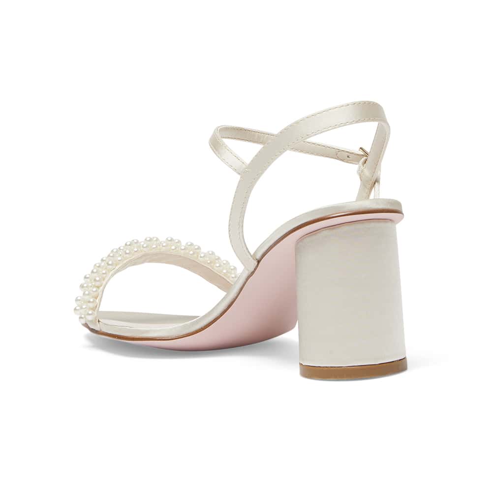 Stella Heel in Ivory Satin