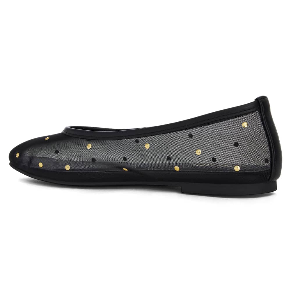 Sugar Ballet Flat in Black Mesh