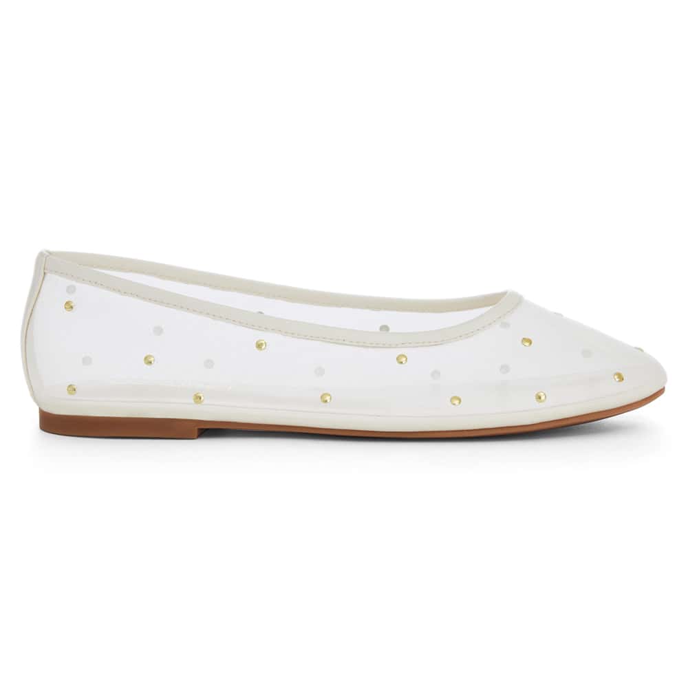 Sugar Ballet Flat in Cream Mesh Mesh