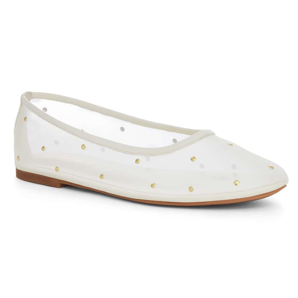 Sugar Ballet Flat in Cream Mesh Mesh