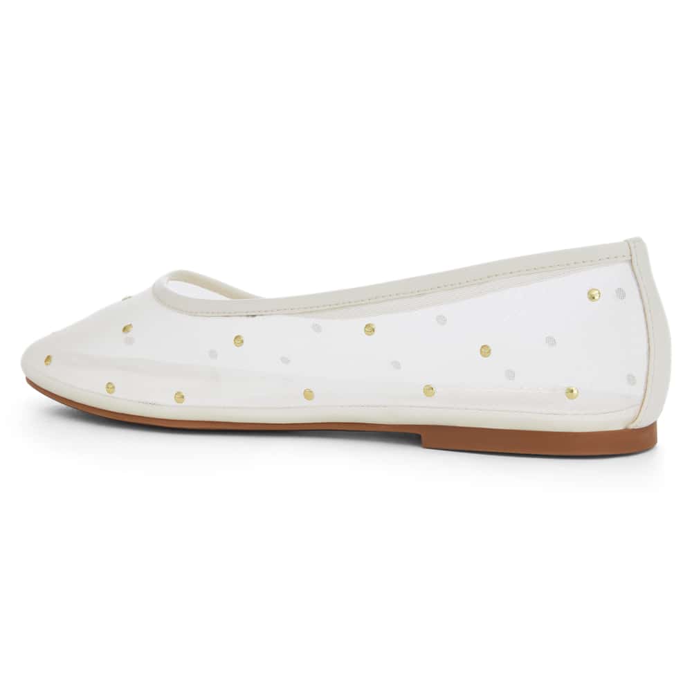 Sugar Ballet Flat in Cream Mesh Mesh