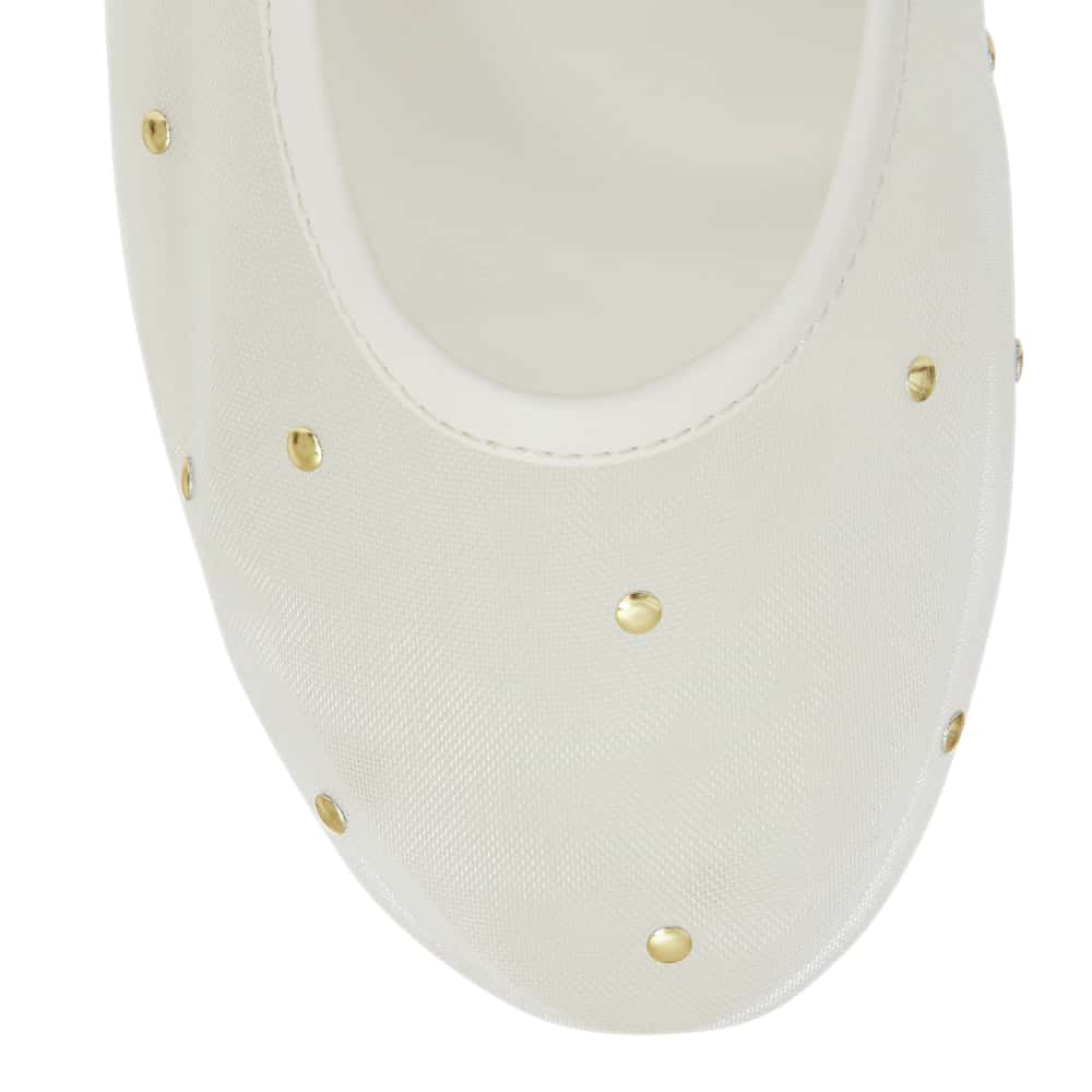 Sugar Ballet Flat in Cream Mesh Mesh