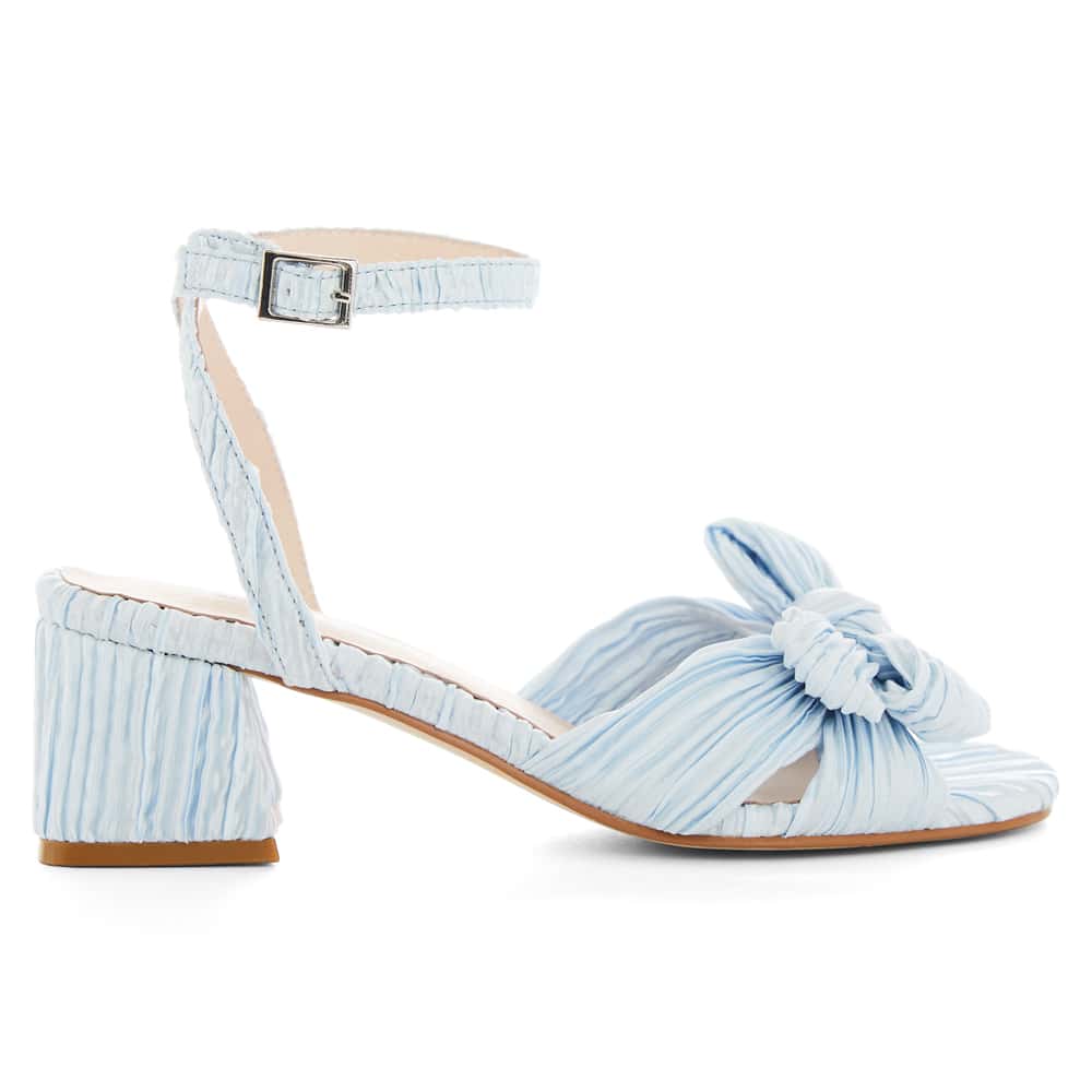 Tiara Heel in Pale Blue Pleat
