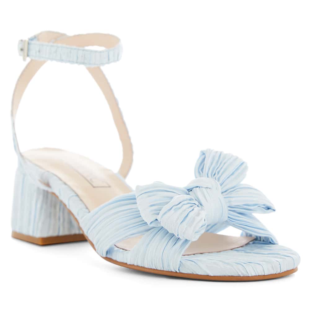 Tiara Heel in Pale Blue Pleat