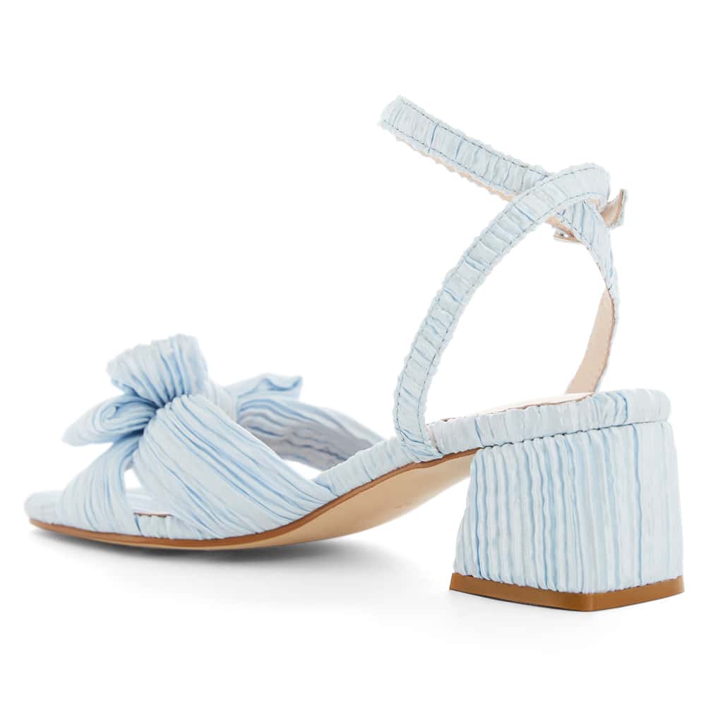 Tiara Heel in Pale Blue Pleat
