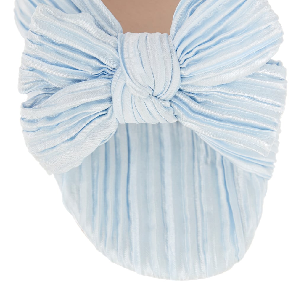 Tiara Heel in Pale Blue Pleat
