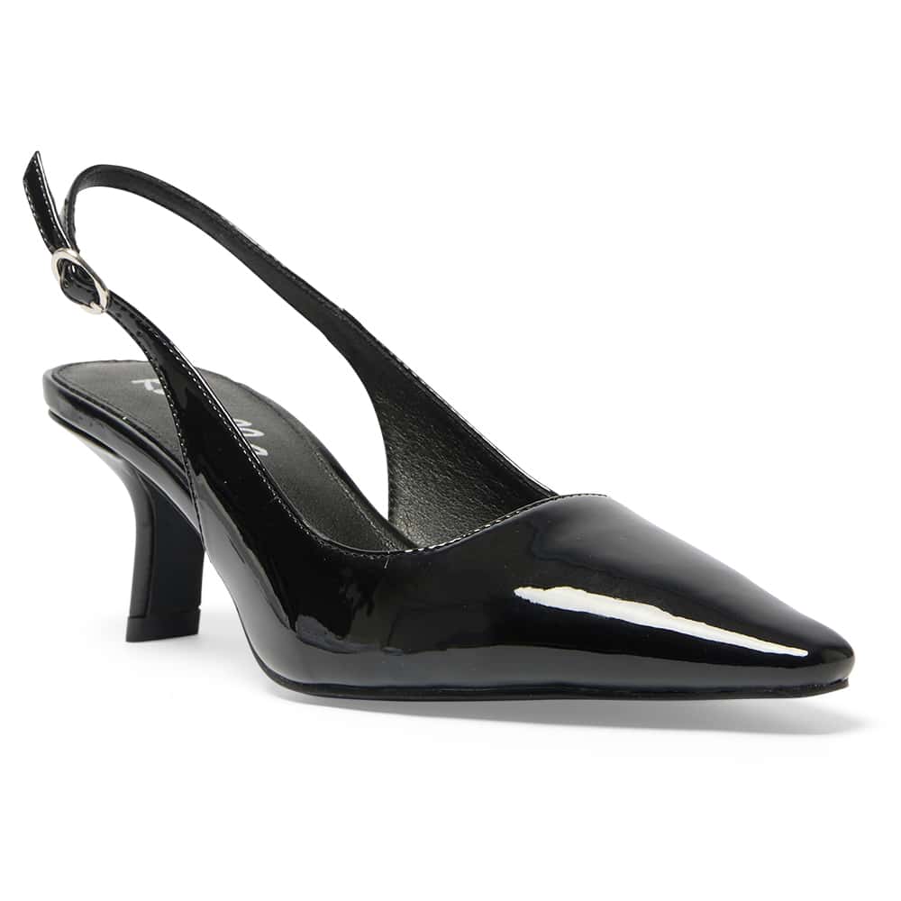 Abella Heel in Black Patent