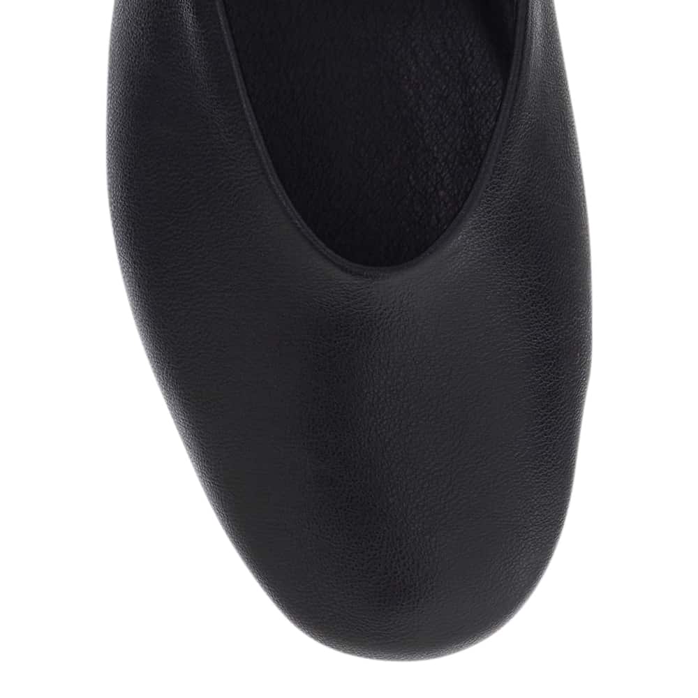 Charm Ballet Flat in Black Smooth