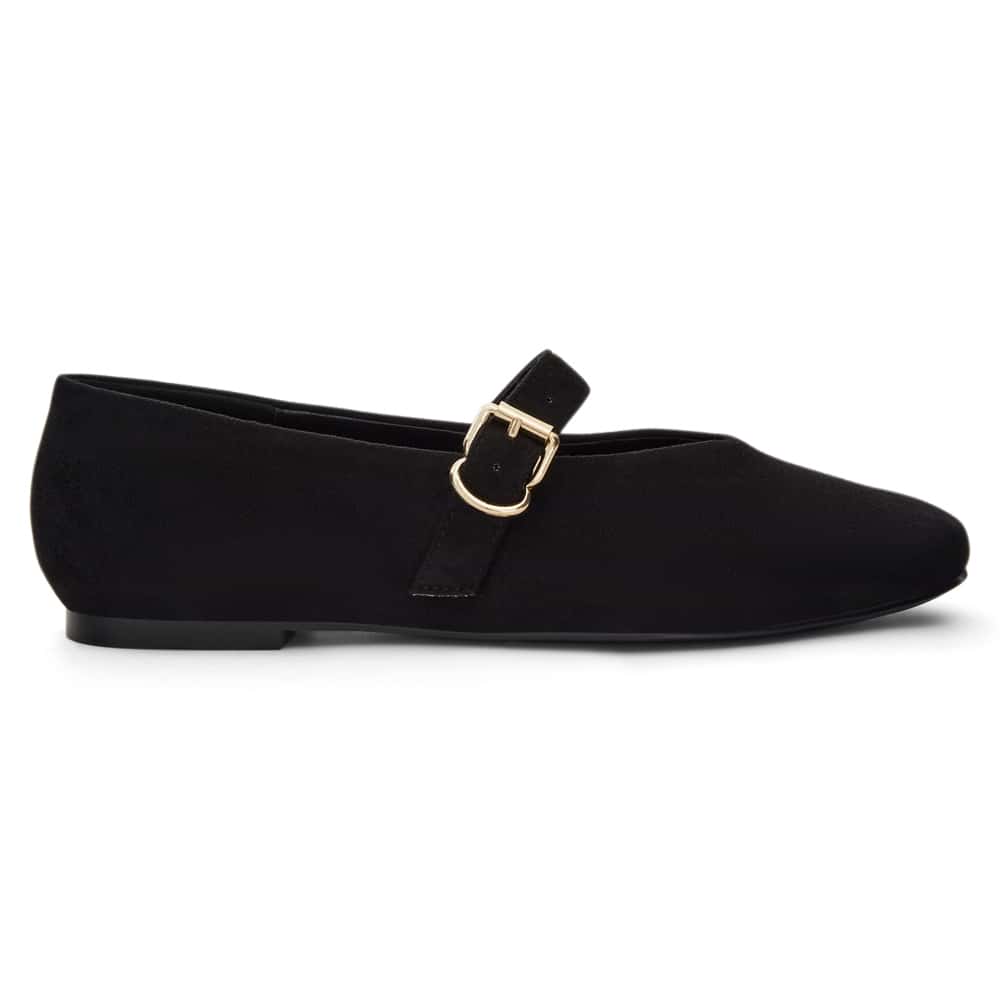 Charm Ballet Flat in Black Micro