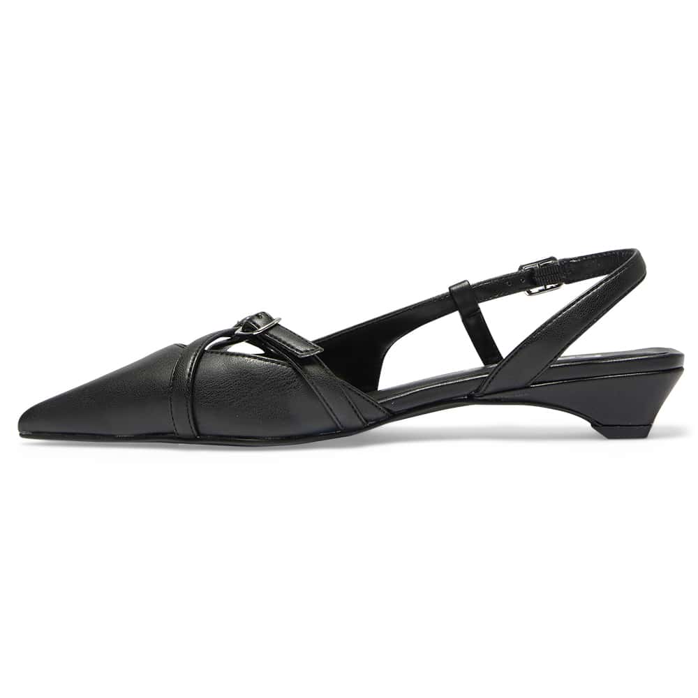 Amelia Ballet Flat in Black Smooth