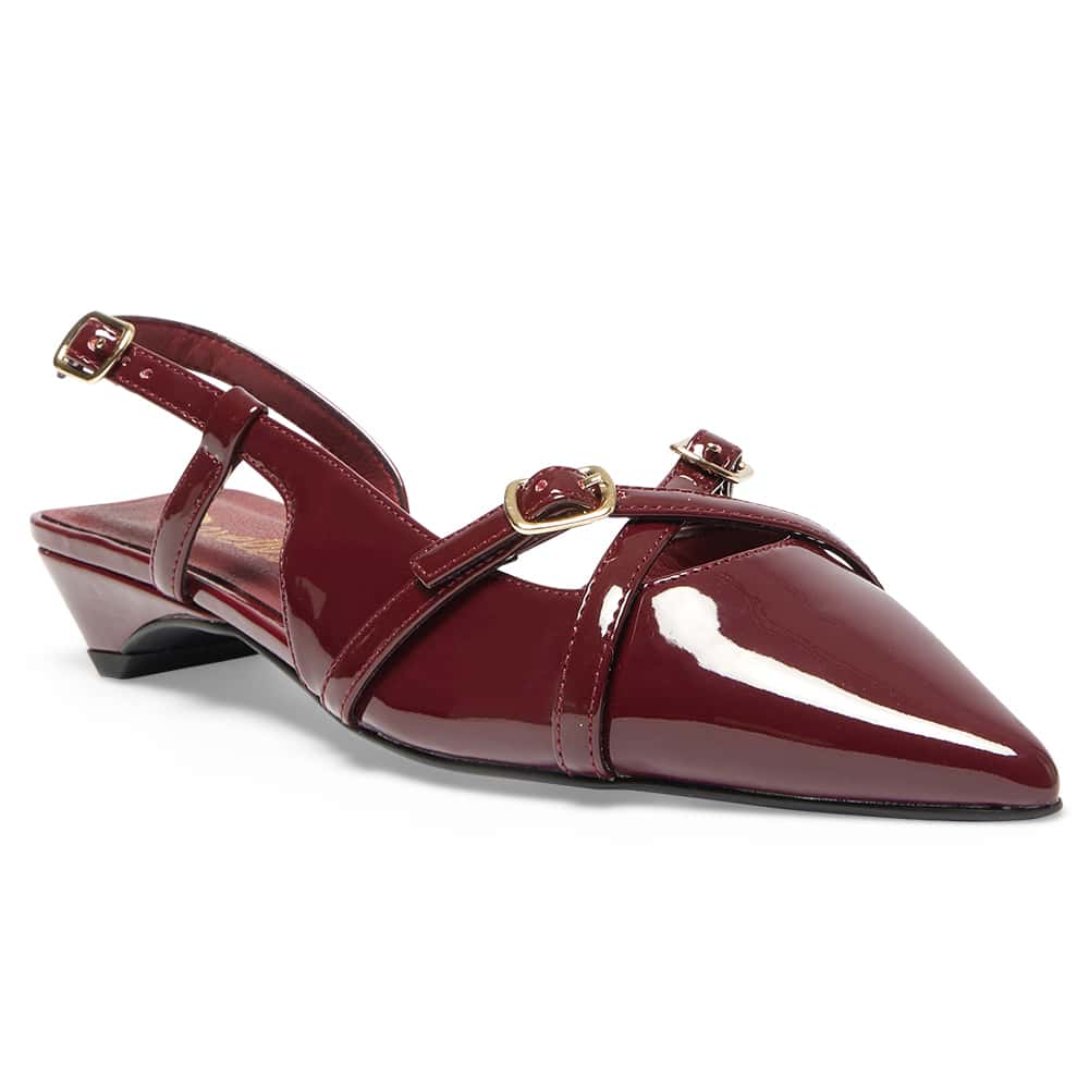 Amelia Ballet Flat in Cherry Patent