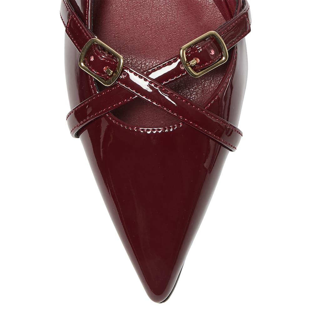 Amelia Ballet Flat in Cherry Patent