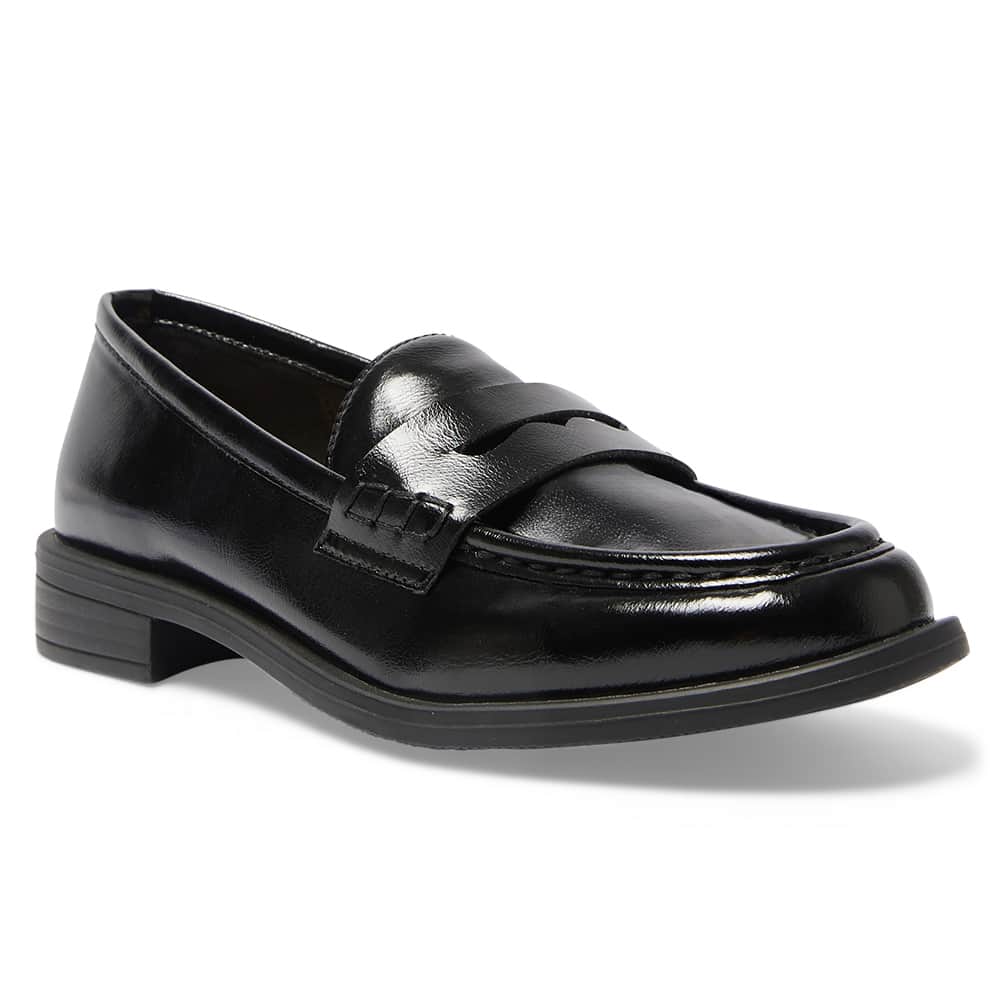 Arcade Loafer in Black Hi Shine