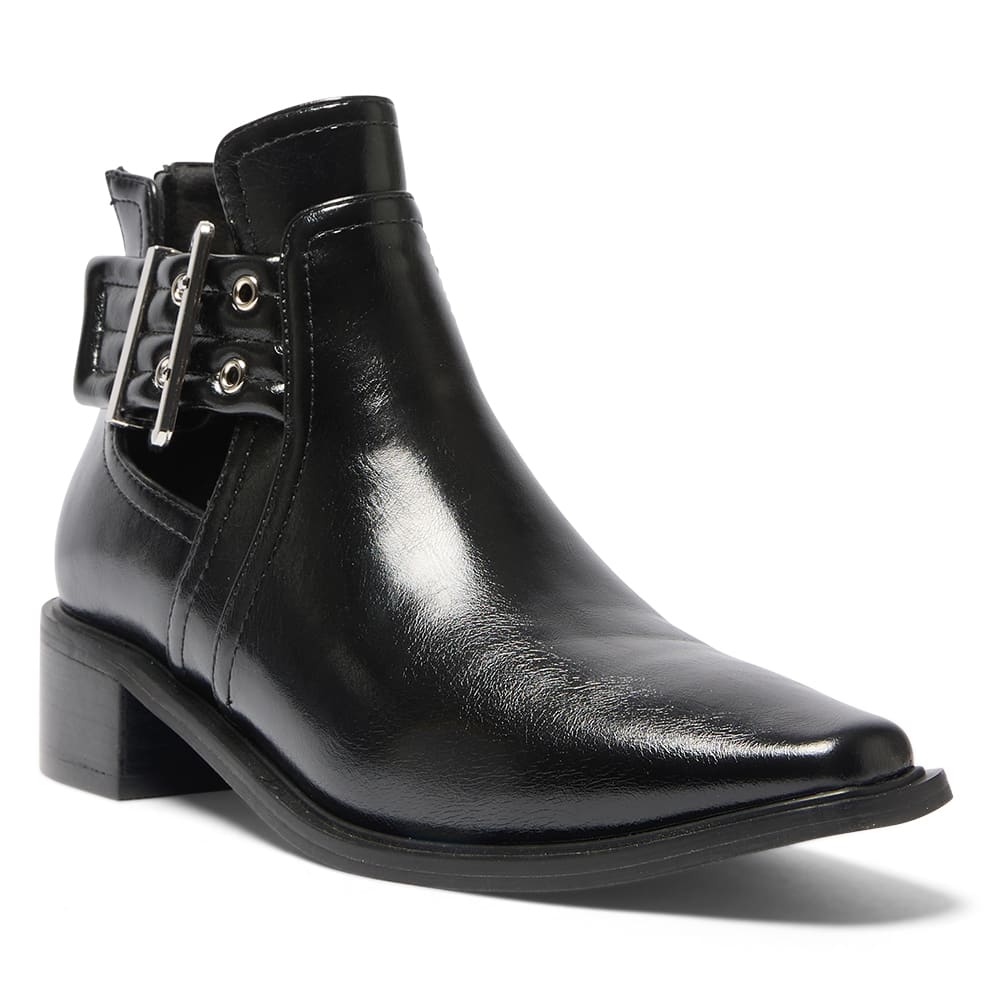 Arizona Boot in Black Crinkle Patent