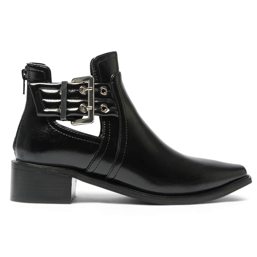 Arizona Boot in Black Crinkle Patent