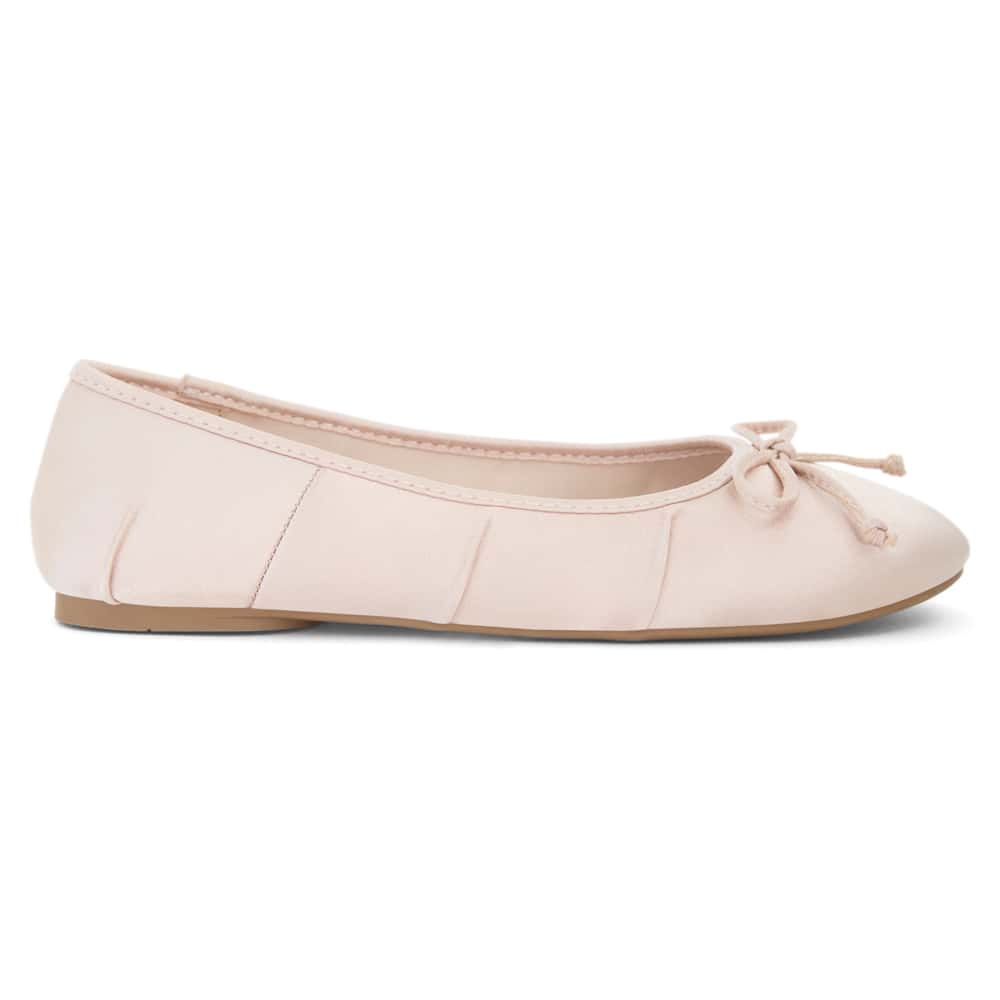 Beatrice Ballet Flat in Blush Satin