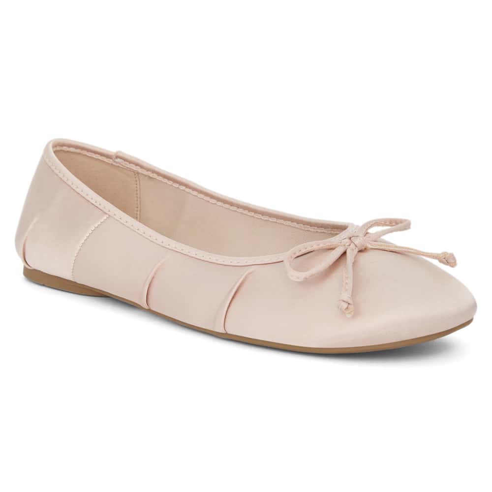 Beatrice Ballet Flat in Blush Satin