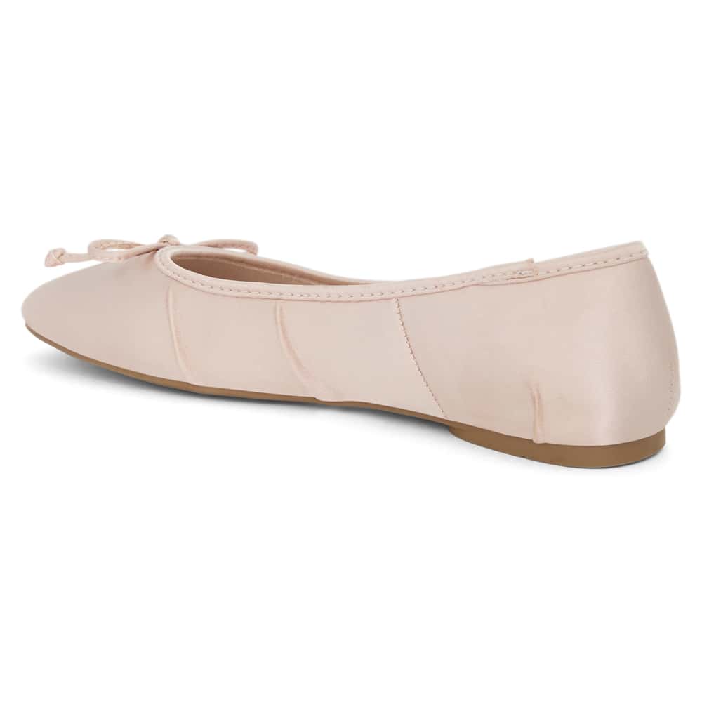 Beatrice Ballet Flat in Blush Satin