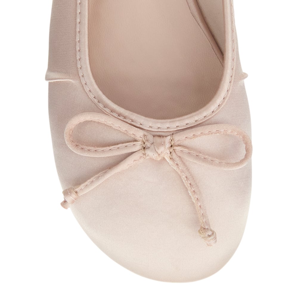 Beatrice Ballet Flat in Blush Satin