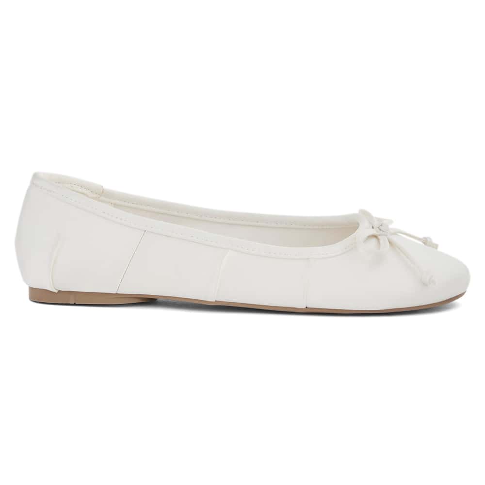 Beatrice Ballet Flat in Ivory Satin