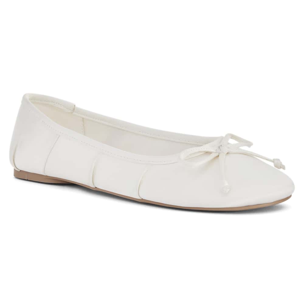 Beatrice Ballet Flat in Ivory Satin