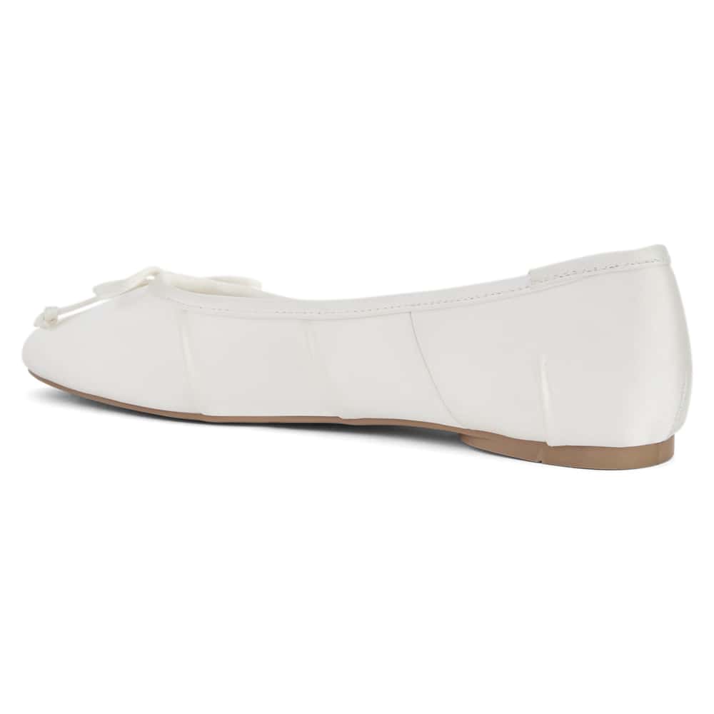 Beatrice Ballet Flat in Ivory Satin